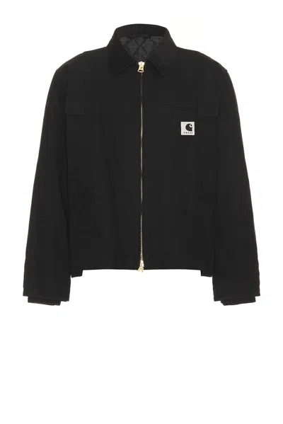 Sacai Carhartt Wip Washed Duck Puffer Jacket In Black