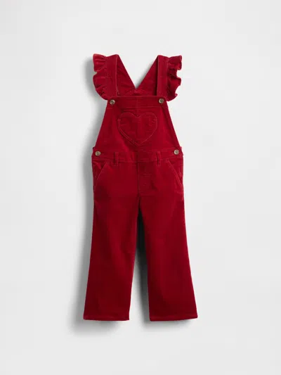 Gap Baby & Toddler Velvet Heart Overalls In Red