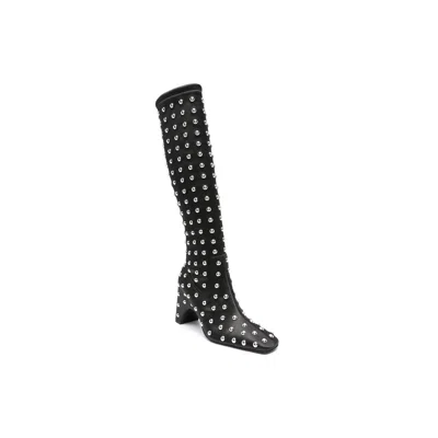 Coperni Studded Bridge Stretch Boots In Animal Print