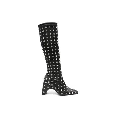 Coperni Studded Bridge Stretch Boots In Animal Print