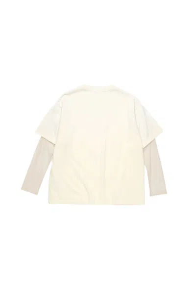 Acne Studios Graphic Print Long-sleeved Layered T-shirt In Neutral