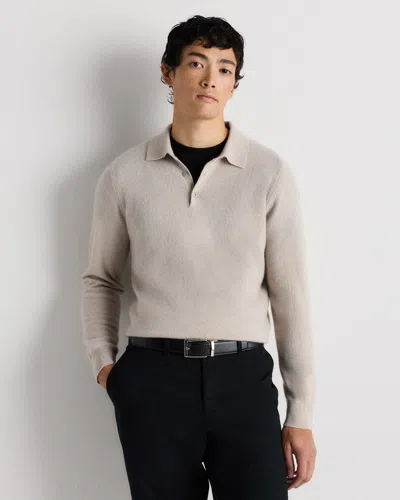 Quince Men's Mongolian Cashmere Polo Sweater In Neutral