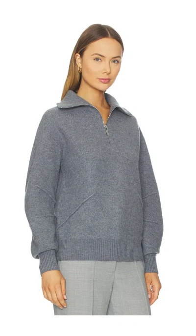 Helmut Lang Boiled Zip Turtleneck In Gray