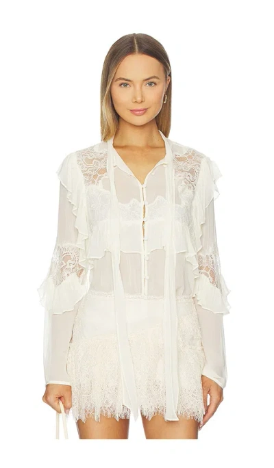 Loveshackfancy Farah Top Ivory In White