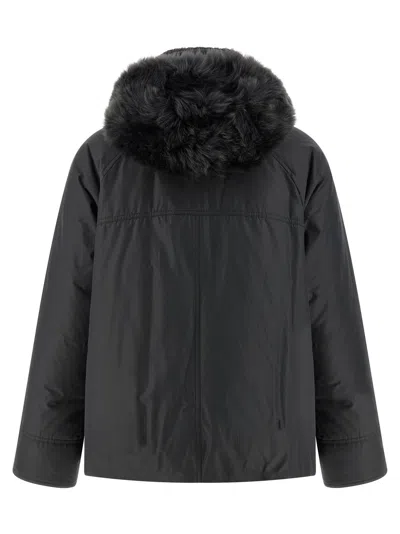 Brunello Cucinelli Cashmere Neck Down Jacket In Black
