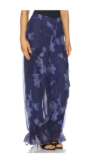 Amur Bridgette Organza Cargo Pants In Blue