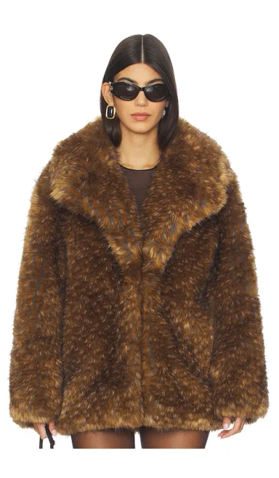 Simonmiller Knox Faux Fur Coat In Brown