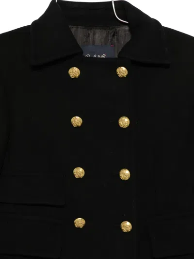 Seafarer Double-breasted Coat In Black