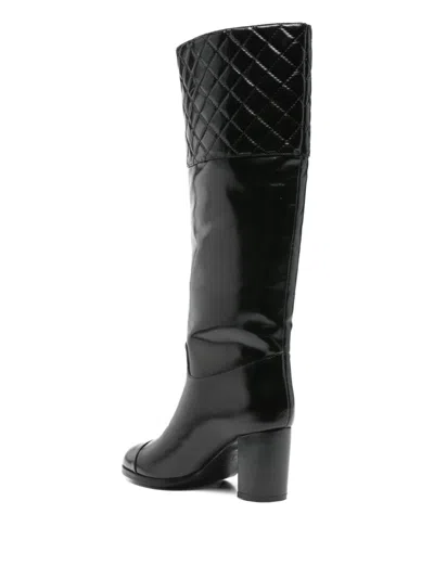 Gold & Rouge 75mm Babi Quilted Boots In Black