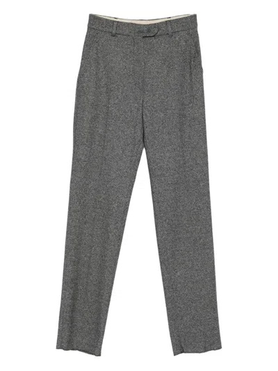 Max Mara Trousers With Embossed Pattern In Gray
