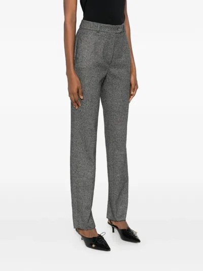 Max Mara Trousers With Embossed Pattern In Gray
