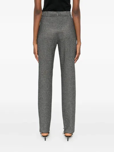 Max Mara Trousers With Embossed Pattern In Gray