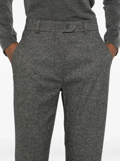 Max Mara Trousers With Embossed Pattern In Gray