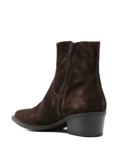 Vagabond 40mm Suede Pointed Boots In Brown