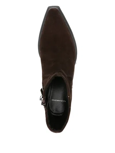 Vagabond 40mm Suede Pointed Boots In Brown