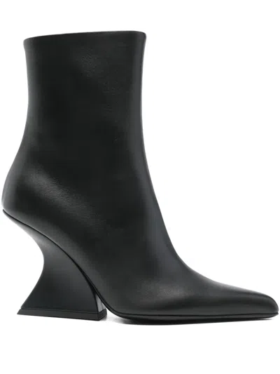 Mugler Almost Wedge Ankle Boot In Black