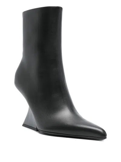 Mugler Almost Wedge Ankle Boot In Black