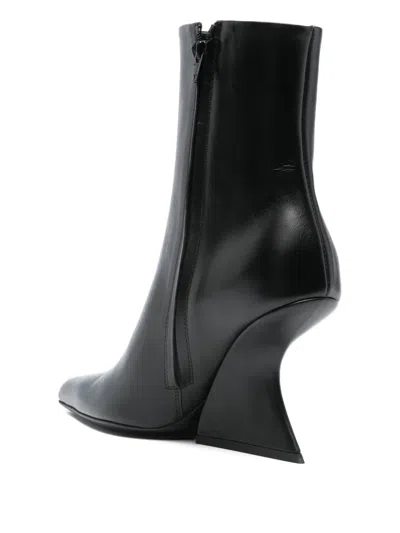 Mugler Almost Wedge Ankle Boot In Black