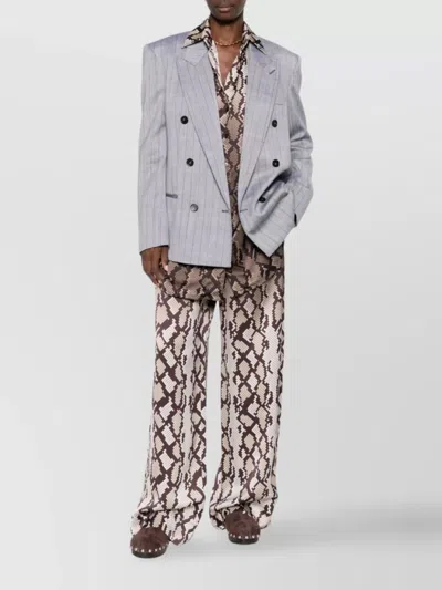 Stella Mccartney Double-breasted Wool Jacket Notched Lapels In Blue