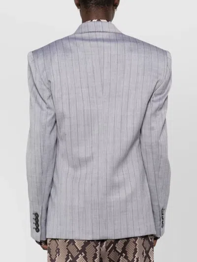 Stella Mccartney Double-breasted Wool Jacket Notched Lapels In Blue