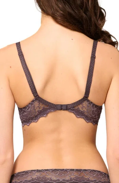 Simone Perele Caresse 3d Plunge Lace Underwire Bra In Gray