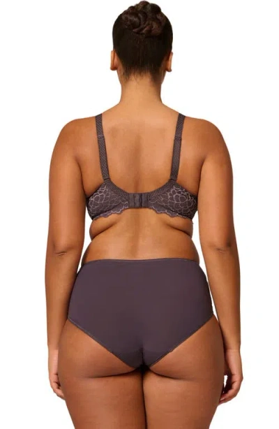 Simone Perele Caresse 3d Plunge Lace Underwire Bra In Gray