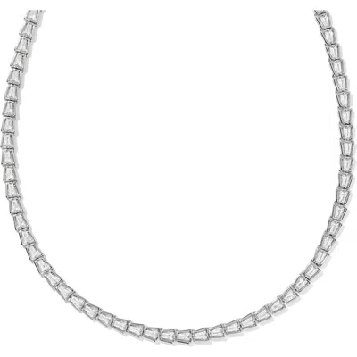 Kendra Scott Bella Cubic Zirconia Tennis Necklace In Metallic