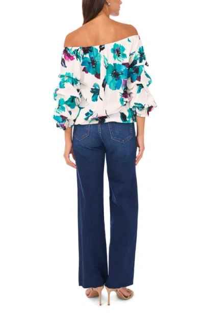 Vince Camuto Off The Shoulder Bubble Sleeve Top In Green