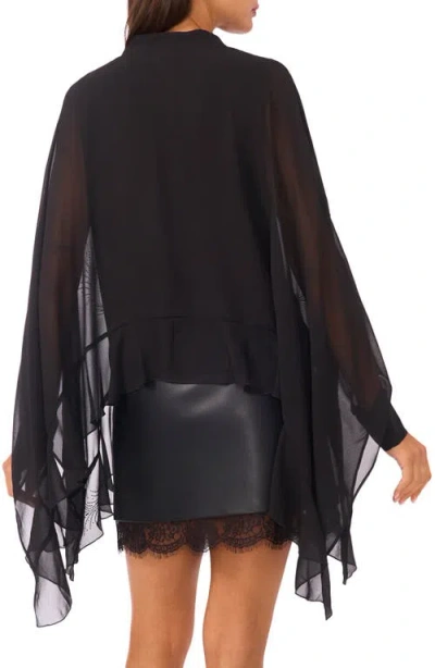 Vince Camuto Rhinestone Long Sleeve Top In Black