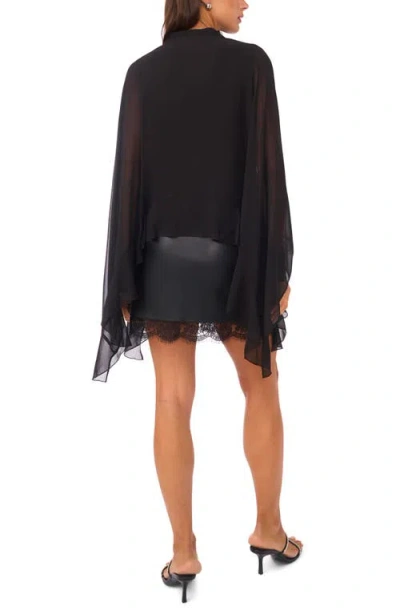 Vince Camuto Rhinestone Long Sleeve Top In Black