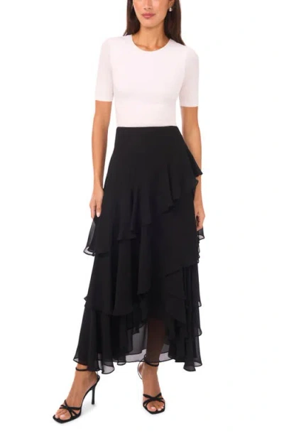 Vince Camuto Tiered Ruffle Maxi Skirt In Black