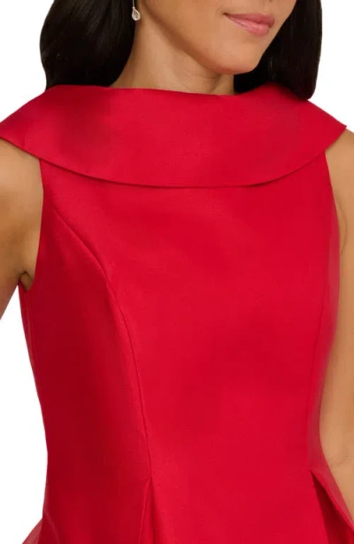 Adrianna Papell Women's Boat Neck Sleeveless Fit & Flare Dress In Red