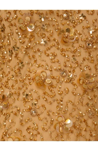 Adrianna Papell Women's Sleeveless Beaded Column Dress In Brown