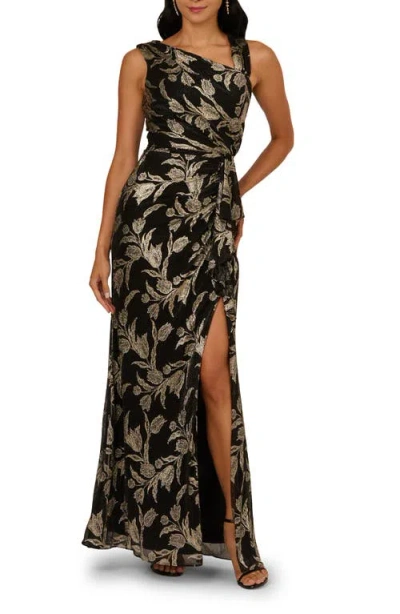 Adrianna Papell Metallic Embroidered Sleeveless Mermaid Gown In Multi