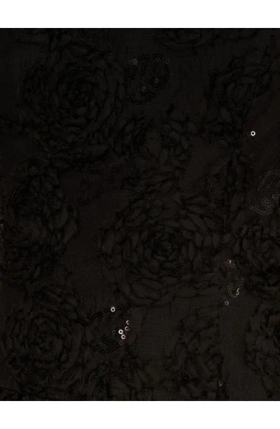 Adrianna Papell Sequin Soutache Bubble Skirt Fit & Flare Cocktail Minidress In Black