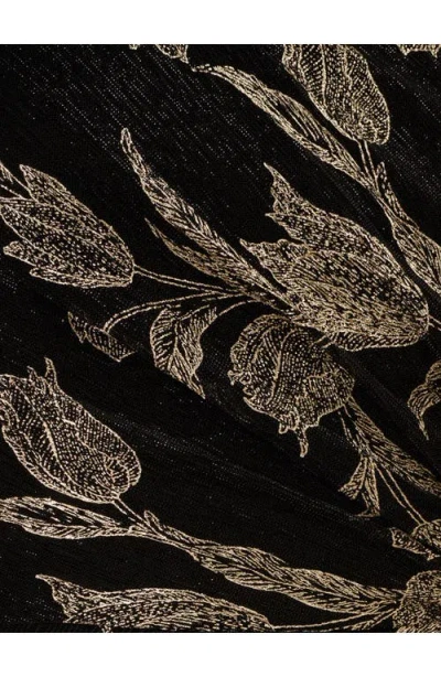 Adrianna Papell Metallic Embroidered Sleeveless Mermaid Gown In Multi