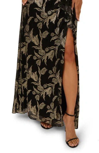 Adrianna Papell Metallic Embroidered Sleeveless Mermaid Gown In Multi