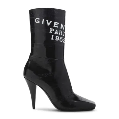 Givenchy Sliced Square Patent Leather Ankle Boots In Black