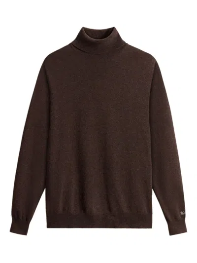 Woolrich Cozy Turtleneck Sweater Long Sleeves In Brown