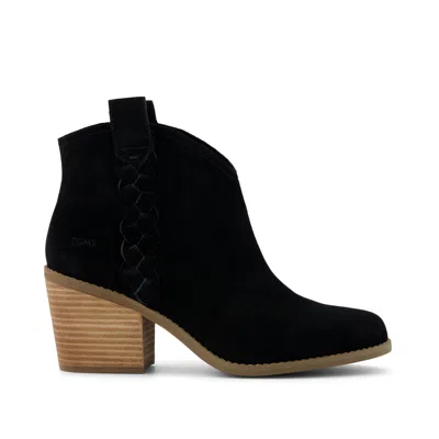 Toms Shoes Constance Black Suede/braid Boot In Black