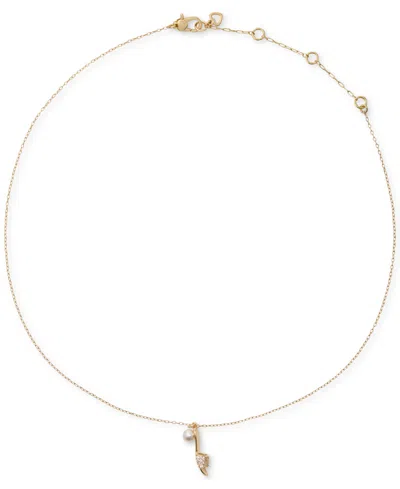 Kate Spade Cubic Zirconia And Imitation Pearl Life Of The Party Necklace In Gold