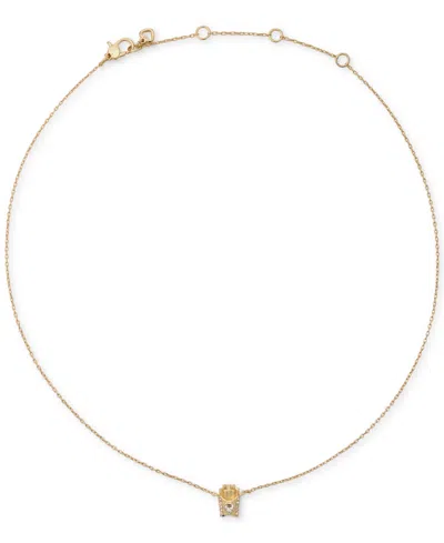 Kate Spade Cubic Zirconia Happy Fry-day Pendant Necklace In Gold