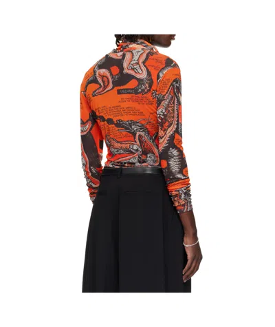 Lu'u Dan Masked Mesh Turtleneck In Multi