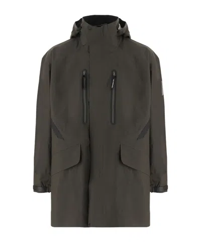 And Wander Adjustable-hood Pocket Coat In Green