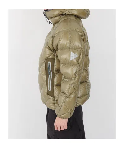 And Wander Quilted Down Jacket In Green