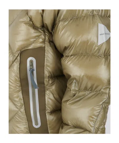 And Wander Quilted Down Jacket In Green