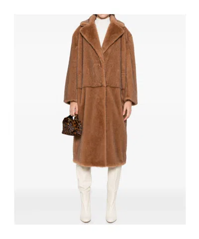 Antonelli Brown Tailored Coat With Structured Fit In Brown