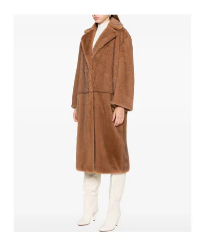 Antonelli Brown Tailored Coat With Structured Fit In Brown