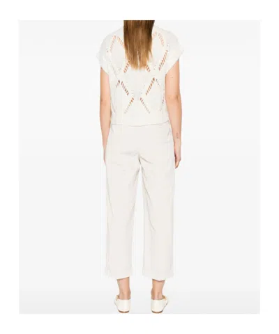 Antonelli Diamond Pattern Knitted Sweater In White