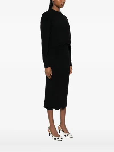 Twinset Wool-cashmere Blend Knitted Jumper In Black